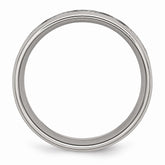 Sophia Jewelers Stainless Steel Wedding Band with Polished CZ Elegance